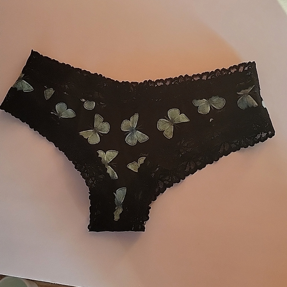 PINK butterfly panties size large